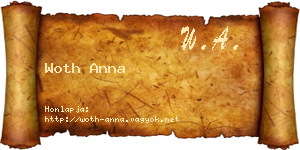 Woth Anna névjegykártya